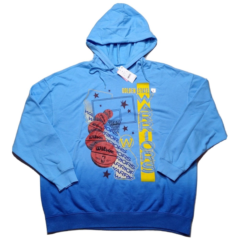 GOLDEN STATE WARRIORS Men 2XL Bonnie Blue Dip Dye Hoodie NEW‎
